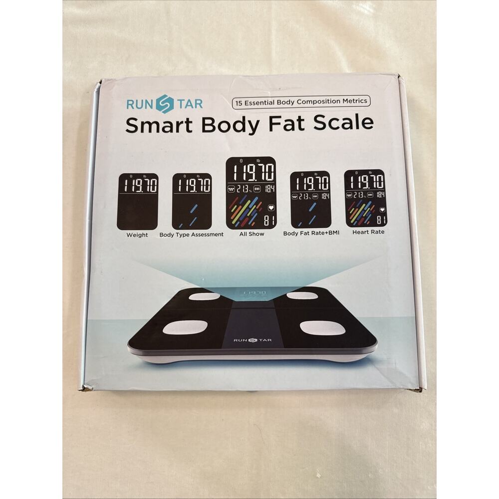 Run Star Smart Body Fat Scale - 15 Essential Composition Metrics - 400 lB Cap